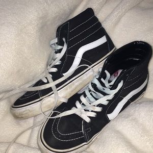 Vans sk8-hi top sneakers in black
